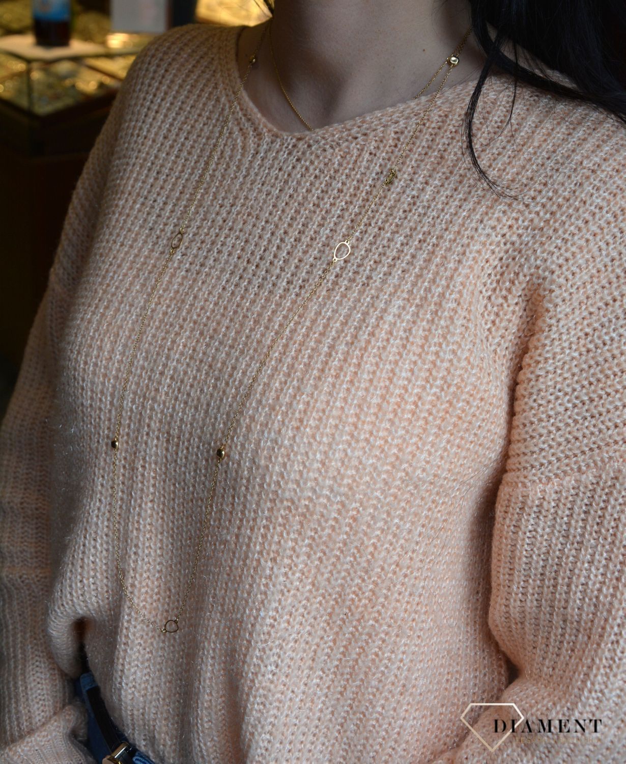 Długi naszyjnik srebrny pokryty złotem Dall'Acqua ✓Srebrne Naszyjniki Damskie w Sklepie z Biżuterią zegarki-diament.pl✓Piękne i Eleganckie Naszyjniki dla Kobiet✓Prawdziwe Srebro✓Darmowa wysyłka.jpg